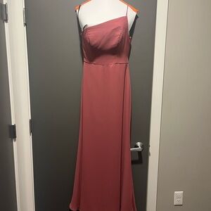 Hayley Paige Dusty Rose One Shoulder Bridesmaid Dress